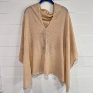 Claudia Nichole CASHMERE dress Topper poncho scarf Camel Beige NWT